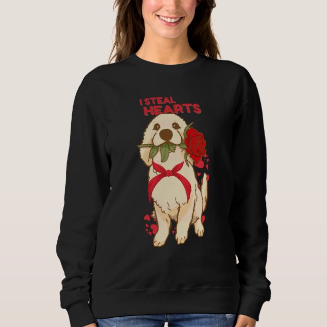 Valentine's Day Dog I Steal Hearts Retriever Sweatshirt (Front)