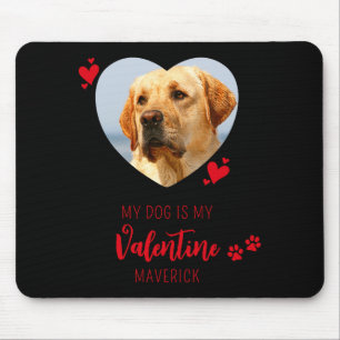 Valentines Day Dog Lover Custom Heart Pet Photo T Mouse Pad