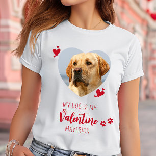 Valentine's Day Dog Lover Custom Heart Pet Photo T-Shirt