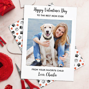 Valentines Day DOG MOM Cute Personalised Pet Photo Holiday Card