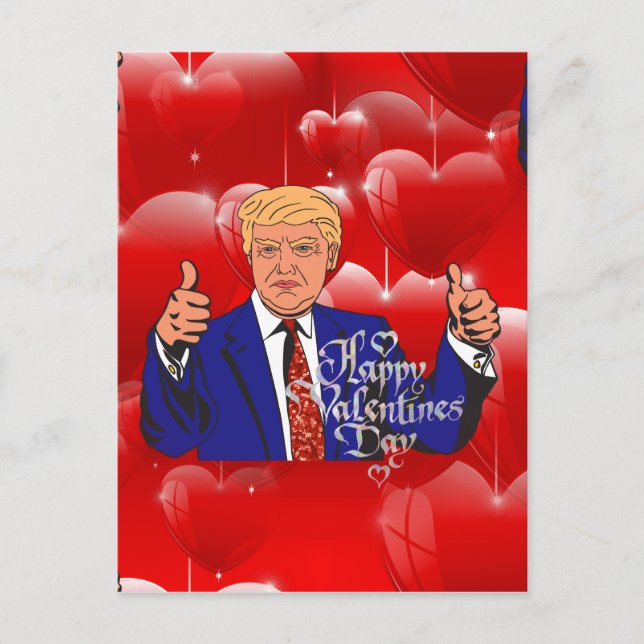 valentines day donald trump holiday postcard (Front)