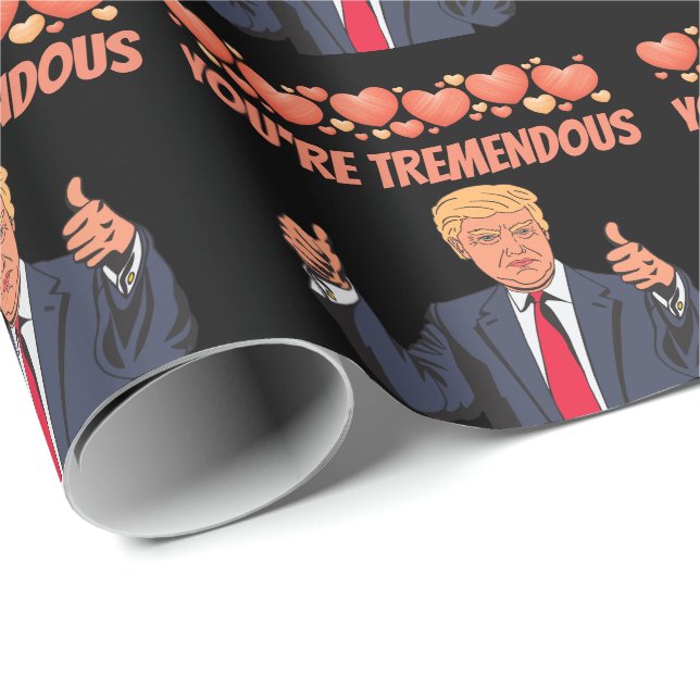 VALENTINE'S DAY DONALD TRUMP LOVE YOU WRAPPING PAPER (Roll Corner)