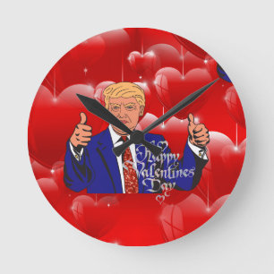 valentines day donald trump round clock