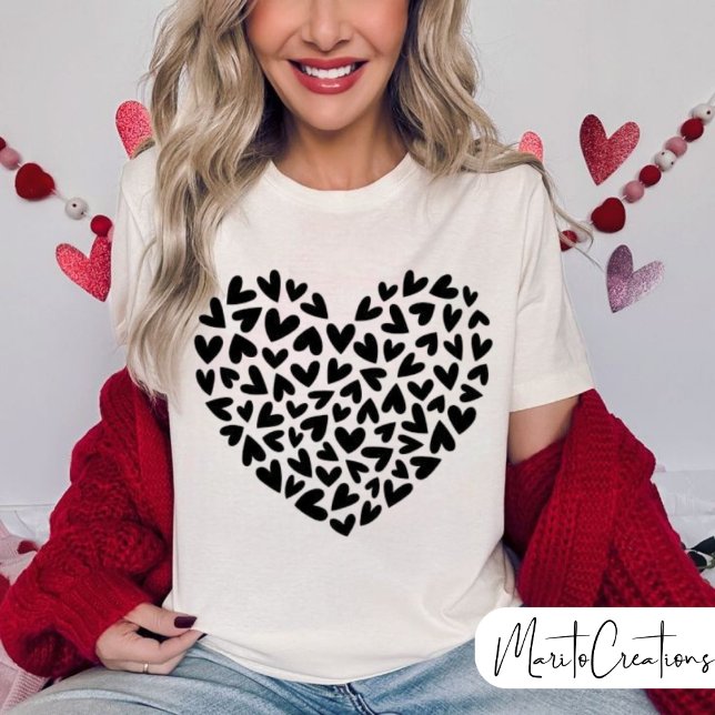Valentine's Day, doodle hearts, Love,Valentine Mom T-Shirt (Creator Uploaded)