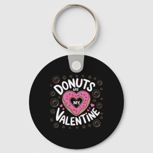 Valentine's Day Doughnut Tee Heart Sweet Doughnut Key Ring