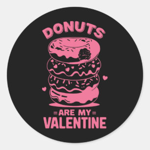 Valentine's Day Doughnut Tee Sweet Candy Doughnut Classic Round Sticker