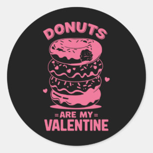 Valentine's Day Doughnut Tee Sweet Candy Doughnut Classic Round Sticker