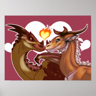 Valentine's Day Dragons Poster