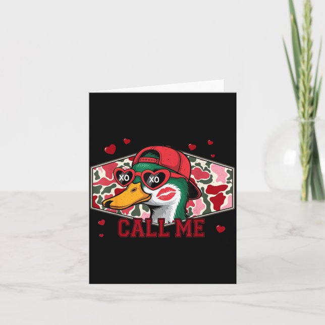 Valentine's Day Duck Hunting Camo Call Me Toddler  Card (Front)