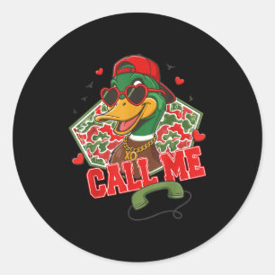 Valentine's Day Duck Hunting Camo Call Me Toddler Classic Round Sticker