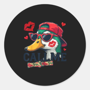 Valentine's Day Duck Hunting Camo Call Me Toddler Classic Round Sticker