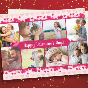 Valentine's Day Eight Photo Collage with Hearts