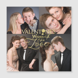 Valentine's Day Elegant Gold Photo Collage 