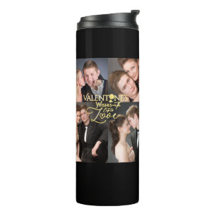 Valentine's Day Elegant Gold Photo Collage Thermal Tumbler