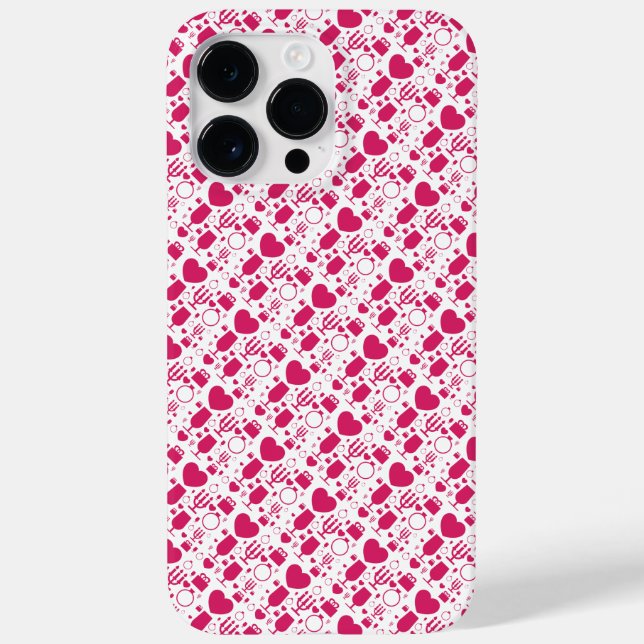 Valentines day elements patterns Case-Mate iPhone case (Back)