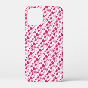 Valentines day elements patterns iPhone 12 mini case