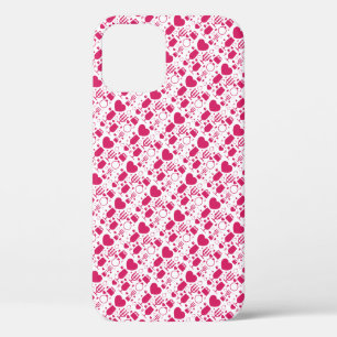 Valentines day elements patterns iPhone 12 pro case