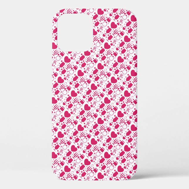 Valentines day elements patterns Case-Mate iPhone case (Back)