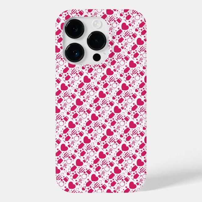 Valentines day elements patterns Case-Mate iPhone case (Back)