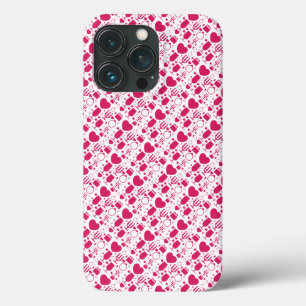 Valentines day elements patterns iPhone 13 pro case