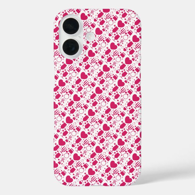Valentines day elements patterns Case-Mate iPhone case (Back)