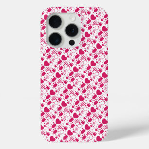 Valentines day elements patterns iPhone 15 pro case