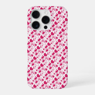 Valentines day elements patterns iPhone 16 pro case