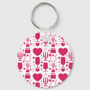 Valentines day elements patterns key ring