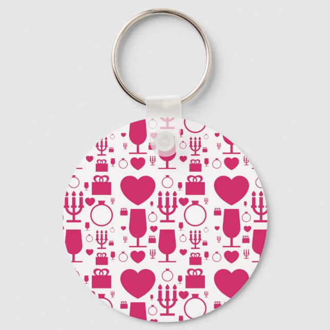 Valentines day elements patterns key ring (Front)