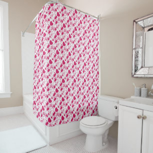 Valentines day elements patterns shower curtain