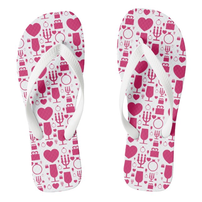 Valentines day elements patterns thongs (Footbed)