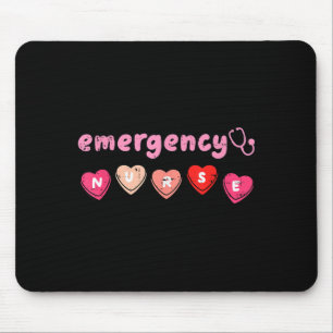 Valentines Day Emergency Nurse Ed Er Scrub Top Mouse Pad