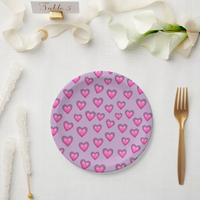 Valentine's Day Emoji Paper Plate (Wedding)