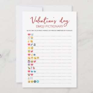 Valentine's day Emoji Pictionary game Card