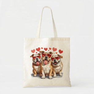 Valentines Day English Bulldog Tote Bag