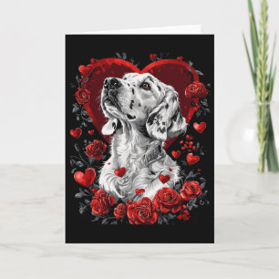 Valentine's Day English Setter Dog Card