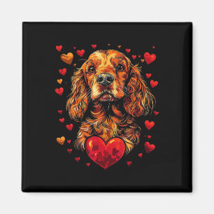 Valentine's Day Er Spaniel Artwork Magnet