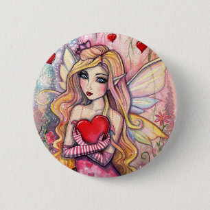 Valentine's Day Fairy Pinback Button