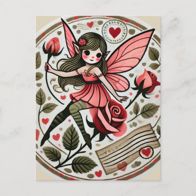 Valentine's day Fairy Valentine                    Postcard (Front)