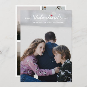 Valentine's Day Family Two Side Photo Collage Holiday Card