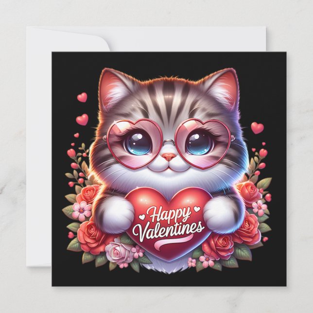 Valentine's Day Flat Holiday Card (Front)