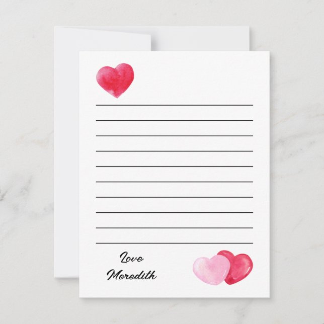 valentine's day Flat Note Card (Front)
