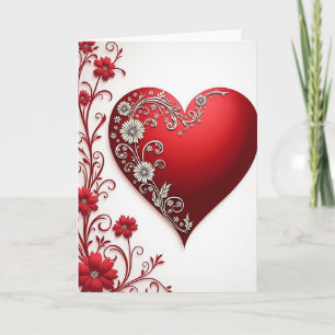 Valentines Day Floral Heart Card