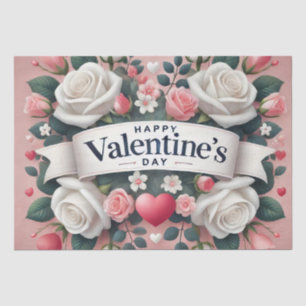 Valentine's Day Floral Heart Design   Tissue Paper