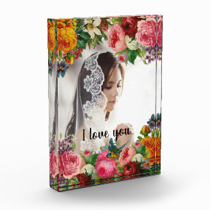 Valentine's Day Floral I Love You Photo Wedding