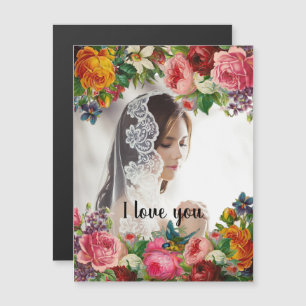 Valentine's Day Floral I Love You Photo Wedding