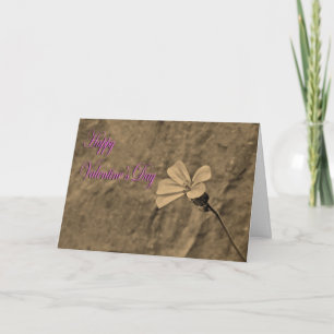 Valentines Day Flower and Stone in Sepia Holiday Card