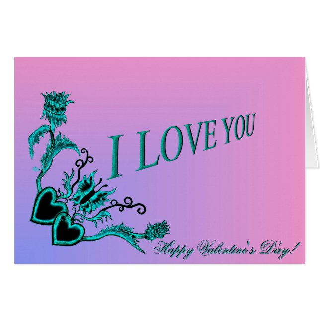 Valentine's Day - Flower Heart and Butterfly (Front Horizontal)