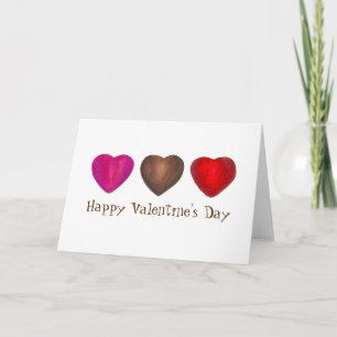 Valentine's Day Foil Wrapped Chocolate Hearts Holiday Card