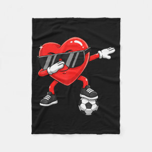 Valentines Day Football Heart Dab Soccer Men Boys Fleece Blanket